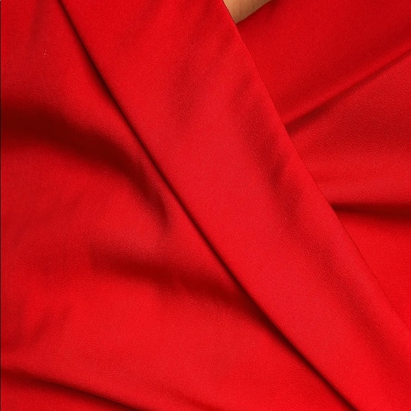 NWT Lulus Red Satin Asymmetrical Dress - Picture 5 of 8